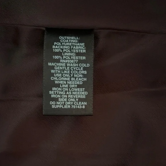 Liz Claiborne Burgundy Faux Leather Jacket Streamlined Silhouette - Picture 4 of 4